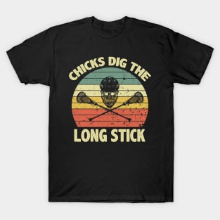 Chicks Dig The Long Stick Lacrosse Vintage T-Shirt